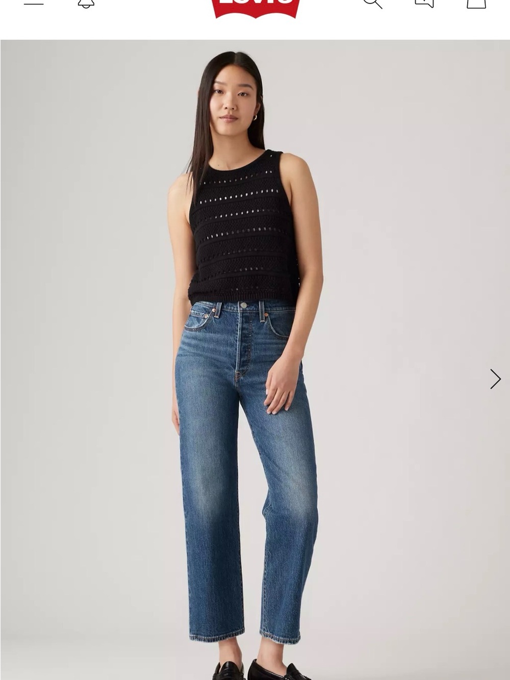 Levi's Women's ribcage Straight Leg Jeans in Medium Blue Wash 26 x 29